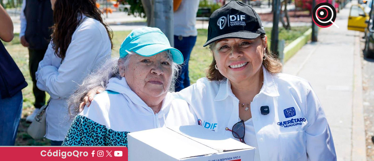 DIF Municipal Querétaro brinda apoyos alimentarios a adultos mayores