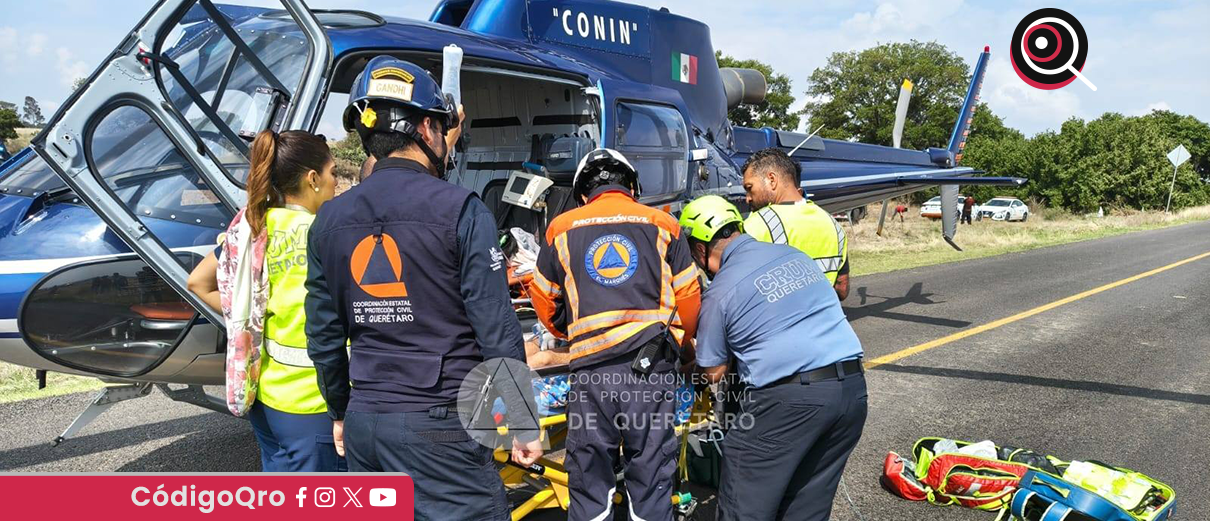 dos personas graves, accidente, Amealco,