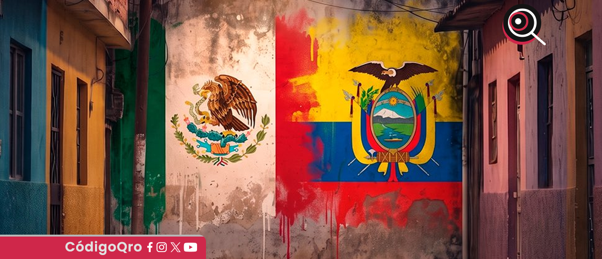 Bandera de México y Ecuador