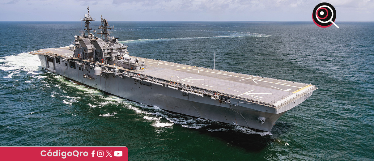 EUA despliega buque con 3 mil 500 marinos en medio de guerra contra Irán