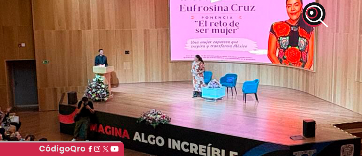 Eufrosina Cruz, ponencia, "El reto de ser mujer", Querétaro,
