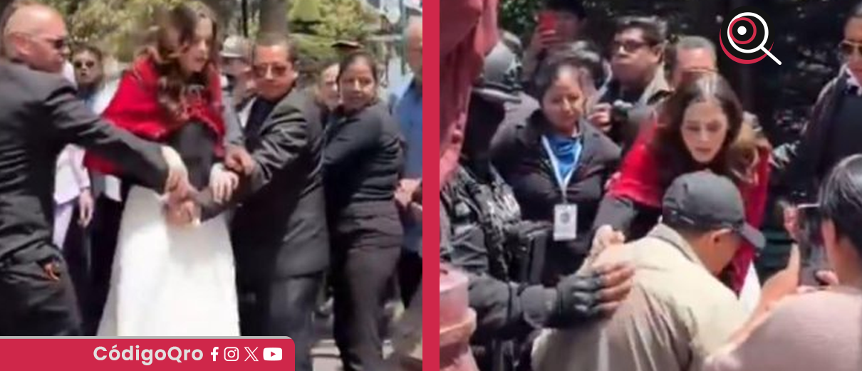 Fátima Bosch auxilia a adulto mayor en Ecuador