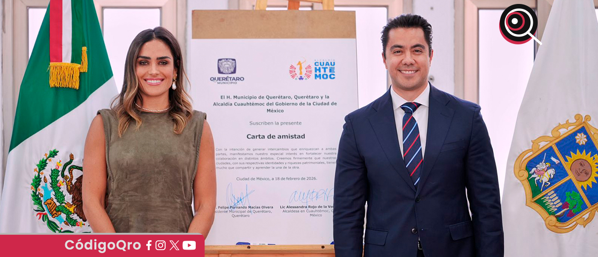 El presidente municipal de Querétaro, Felifer Macías, firmó un acuerdo de amistad con la alcaldesa de Cuauhtémoc