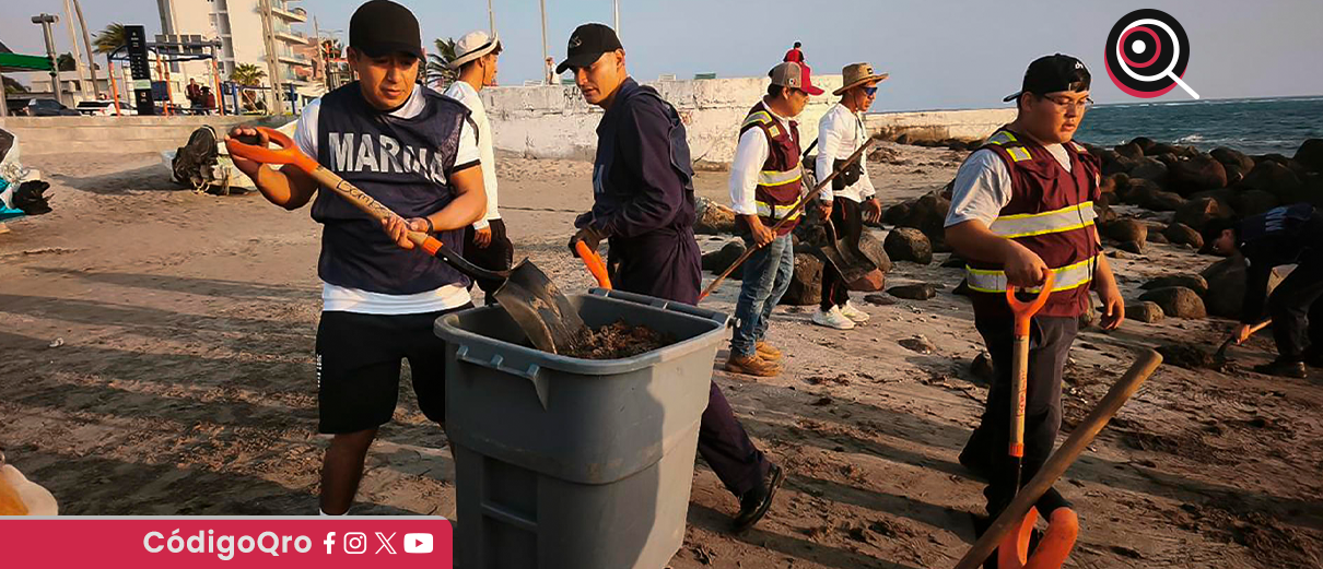 Gobierno coordina acciones por presencia de hidrocarburo en playas del Golfo de México