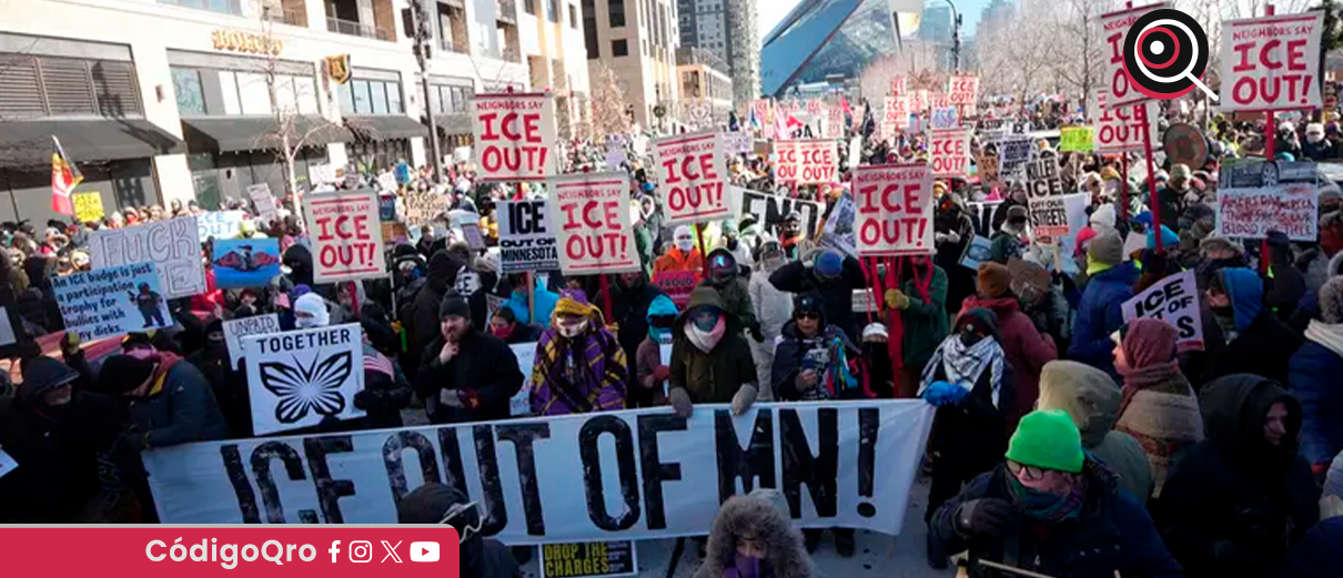Miles marchan contra las redadas migratorias en Mineápolis