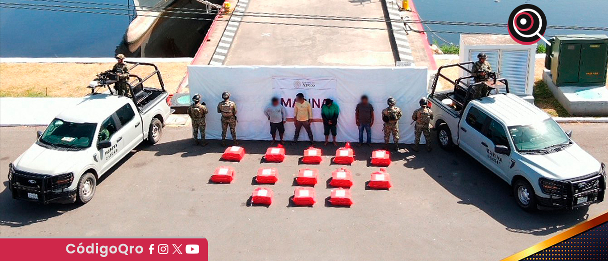 La Marina Armada de México aseguró más de una tonelada de cocaína en las costas de Chiapas