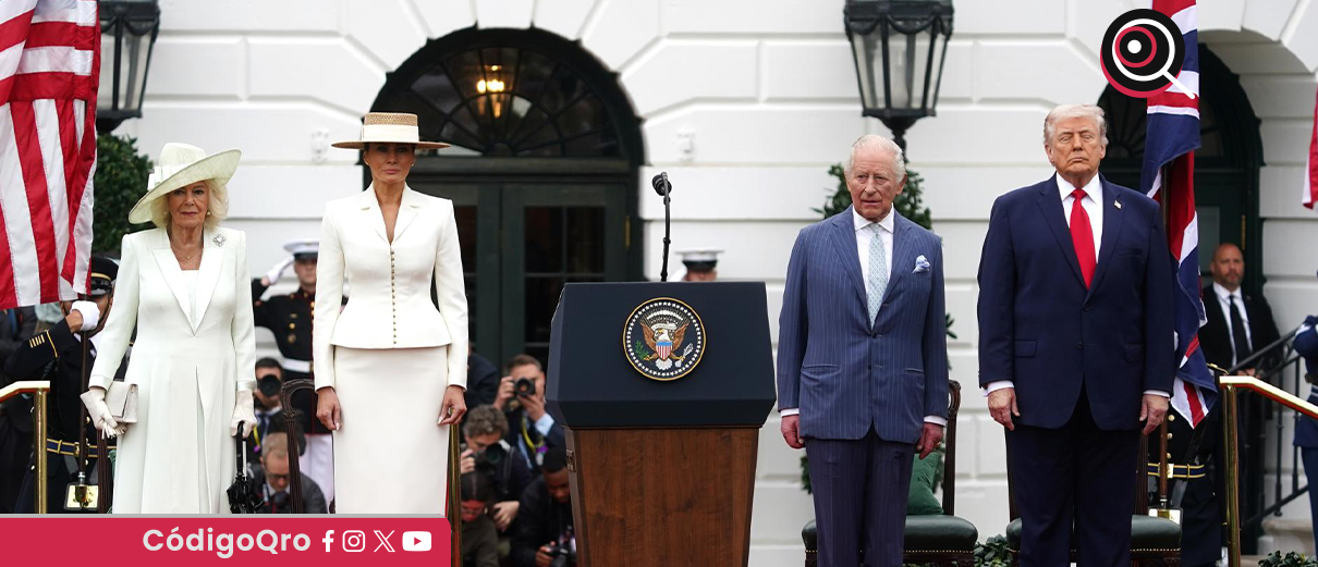 Reina Camila, Melania Trump, Carlos III y Donald Trump