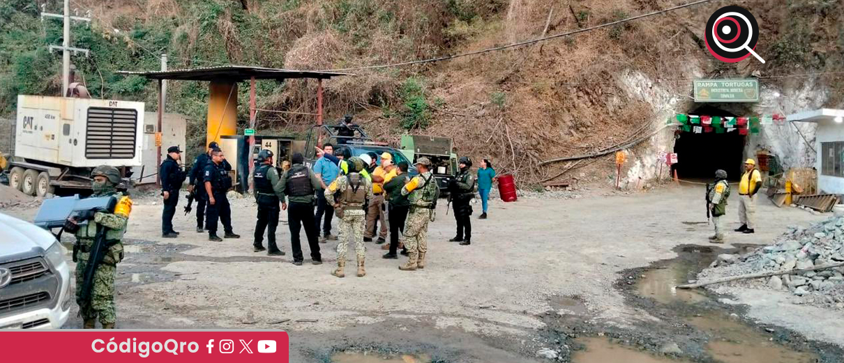 Refuerzan acciones de rescate en la mina Santa Fe, en el Rosario, Sinaloa