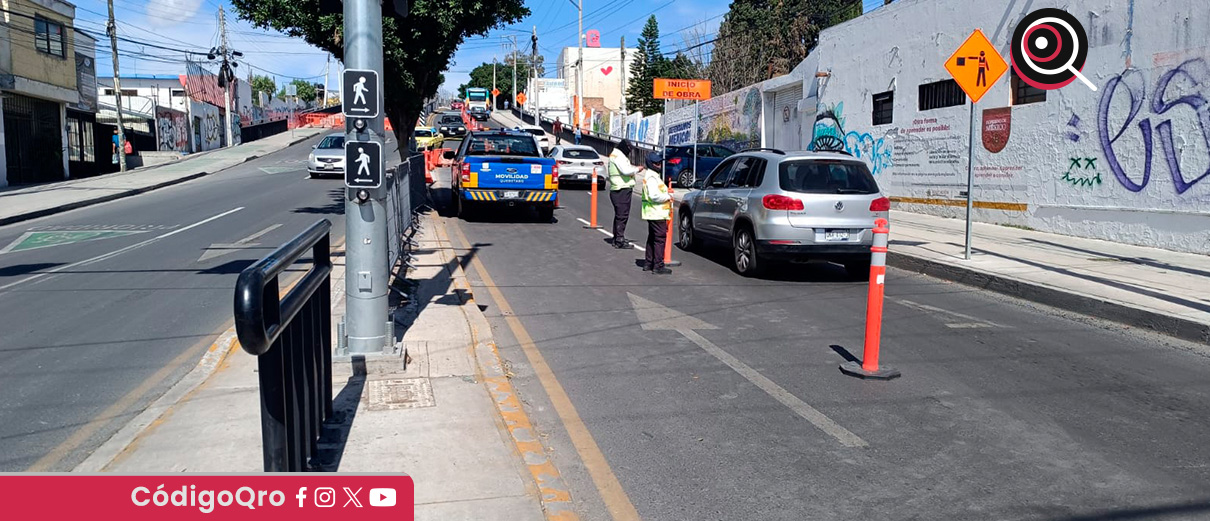 Comienzan cierres en avenida Corregidora Norte por obras del tren México-Querétaro