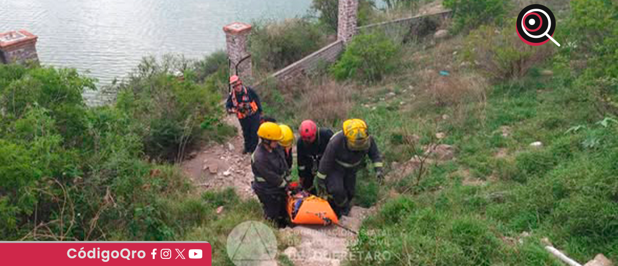 persona, cayó, presa de Santa Catarina, Protección Civil,