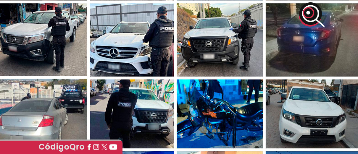 Policía Estatal recupera 18 vehículos con reporte de robo