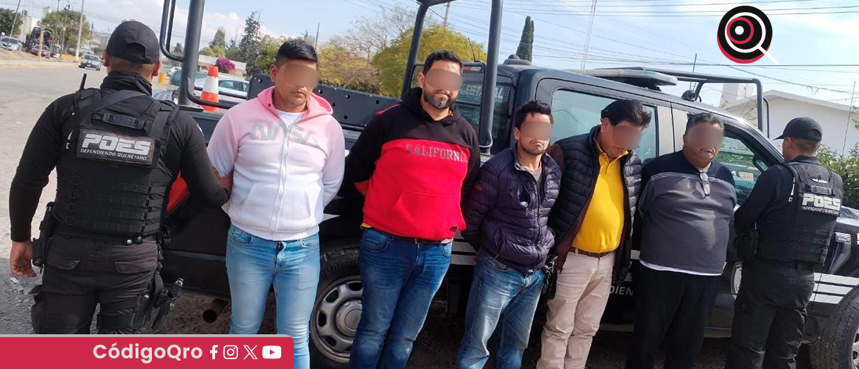 La Policía Estatal de Querétaro detuvo a 5 personas en San Juan del Río