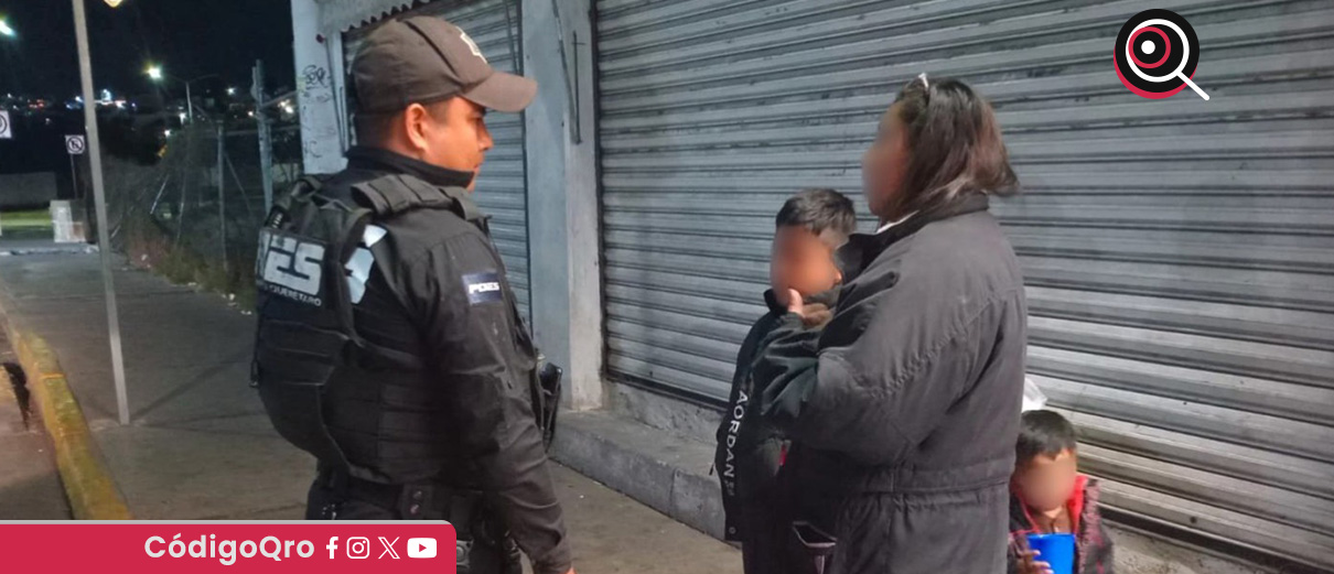 La Policía Estatal de Querétaro auxilió a una madre y sus dos hijos