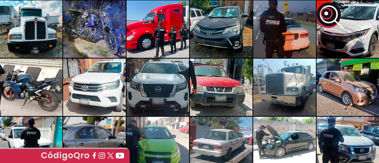 Policía Estatal recupera 24 vehículos con reporte de robo