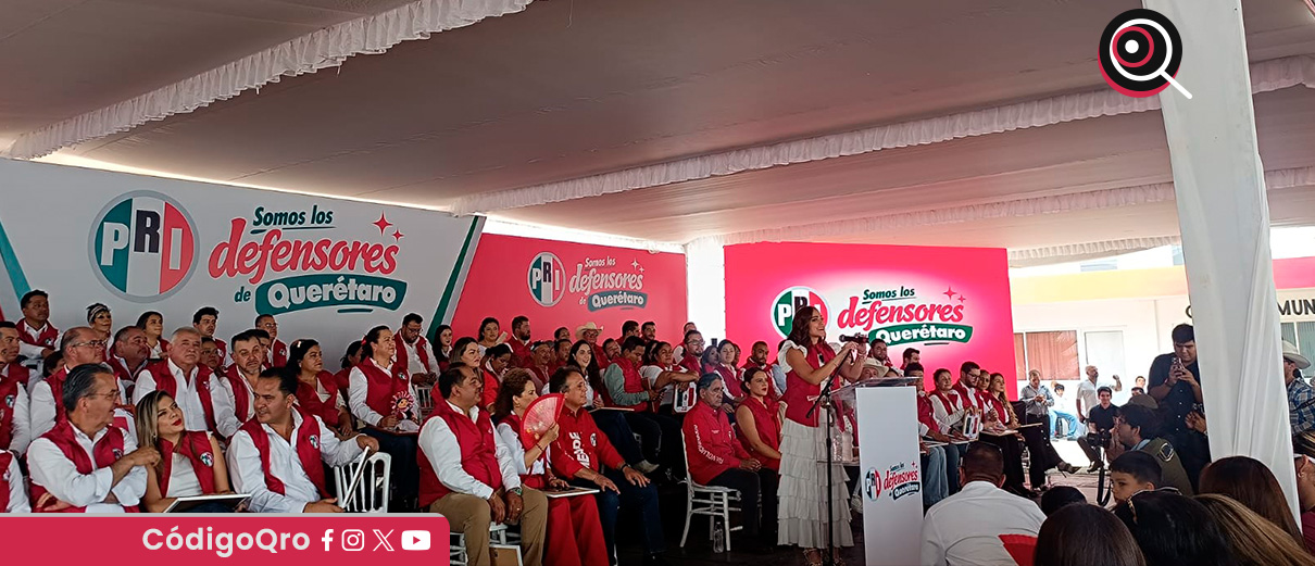 La lideresa estatal del PRI en Querétaro, Abigail Arredondo, encabezó un evento este sábado