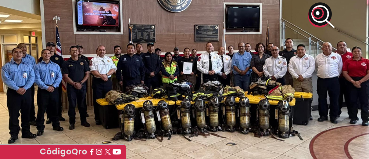 El Cuerpo de Bomberos de Laredo, Texas, donó equipo a Protección Civil Estatal