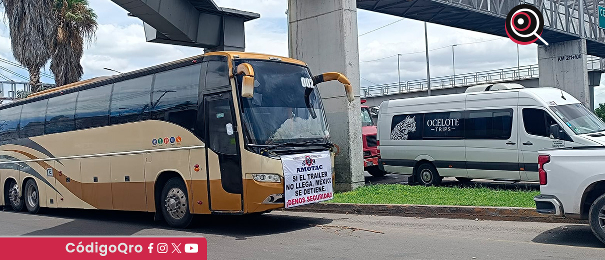 Transportistas de AMOTAC protestaron por las condiciones de inseguridad en las carreteras federales