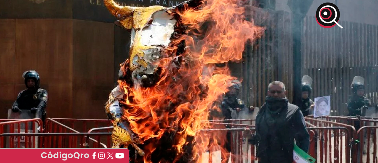 manifestantes, queman, dios Baal, paz, Medio Oriente,