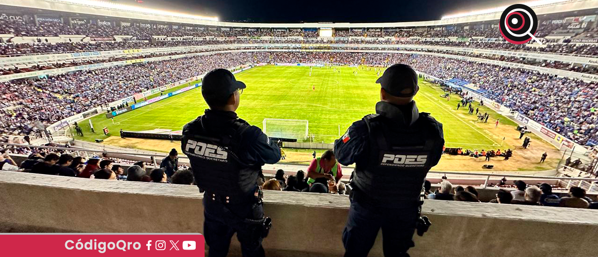 Poes, operativo, Querétaro vs Cruz Azul, seguridad, futbol,