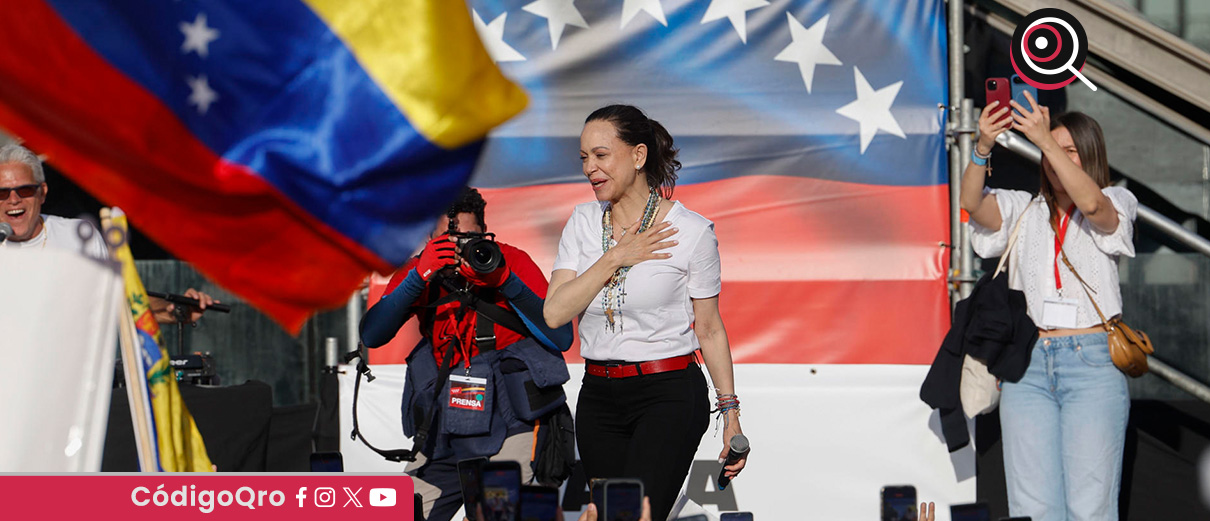 La lideresa de la oposición venezoalana, María Corina Machado, se dio un baño de masas en Madrid