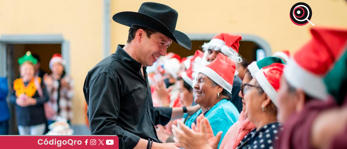 En diciembre, el presidente municipal de El Marqués, Rodrigo Monsalvo, entregó 5 mil despensas a adultos mayores