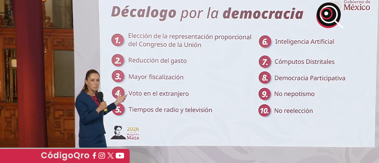 Sheinbaum, Decálogo por la democracia,