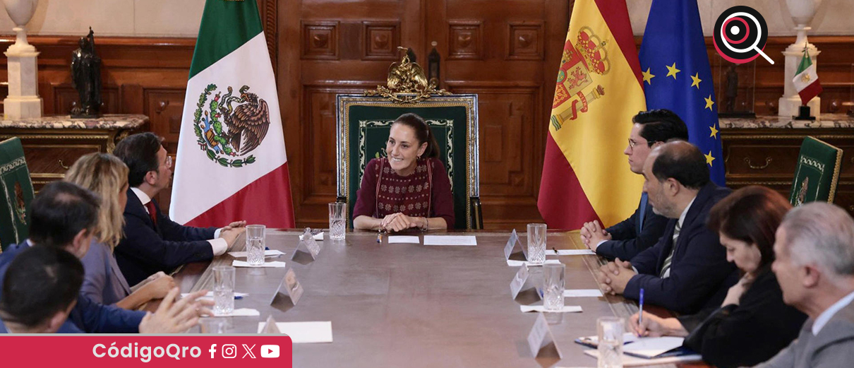 La presidenta de México, Claudia Sheinbaum, recibió al ministro de Asuntos Exteriores de España, José Manuel Albares
