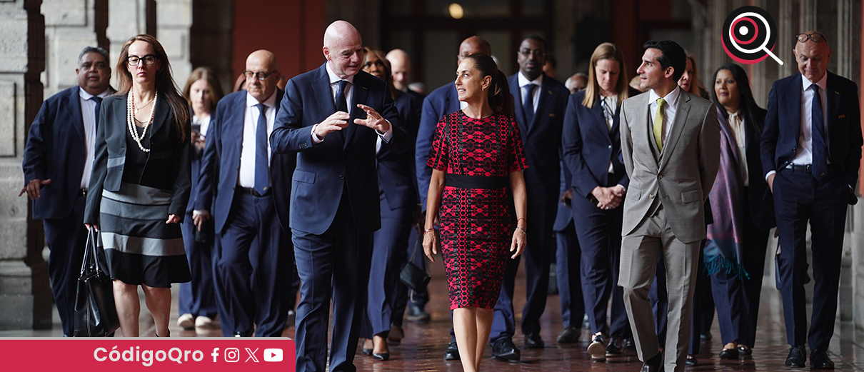 La presidenta Claudia Sheinbaum recibió al presidente de la FIFA en Palacio Nacional