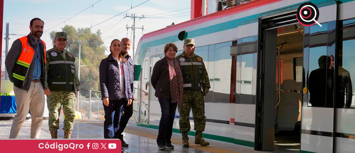 La presidenta de México, Claudia Sheinbaum, supervisó el tren Lechería-AIFA