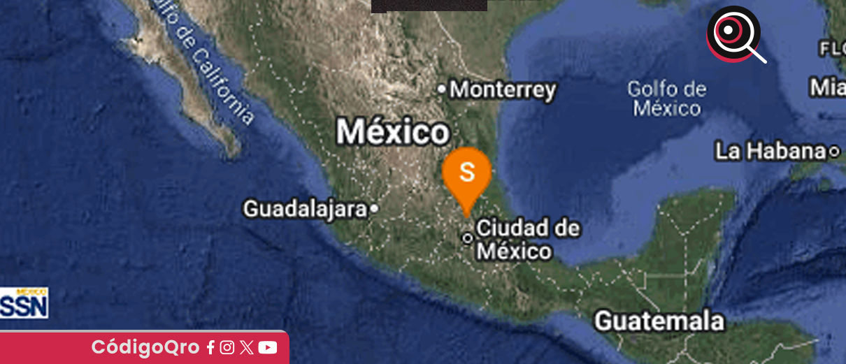 Mapa de México señalando los epicentros