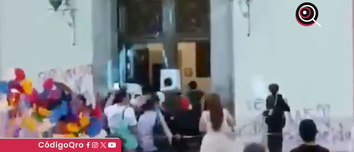 vandalizan, Palacio de Gobierno, marcha LGBT+, Querétaro, actos vandálicos, protesta,