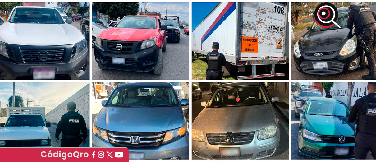 Poes asegura 20 vehículos con reporte de robo