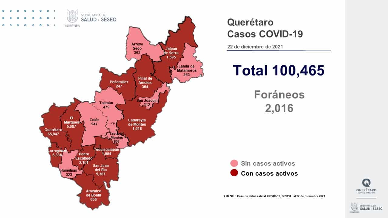 El estado de Querétaro supera los 100 mil casos acumulados de COVID-19. Foto: Especial