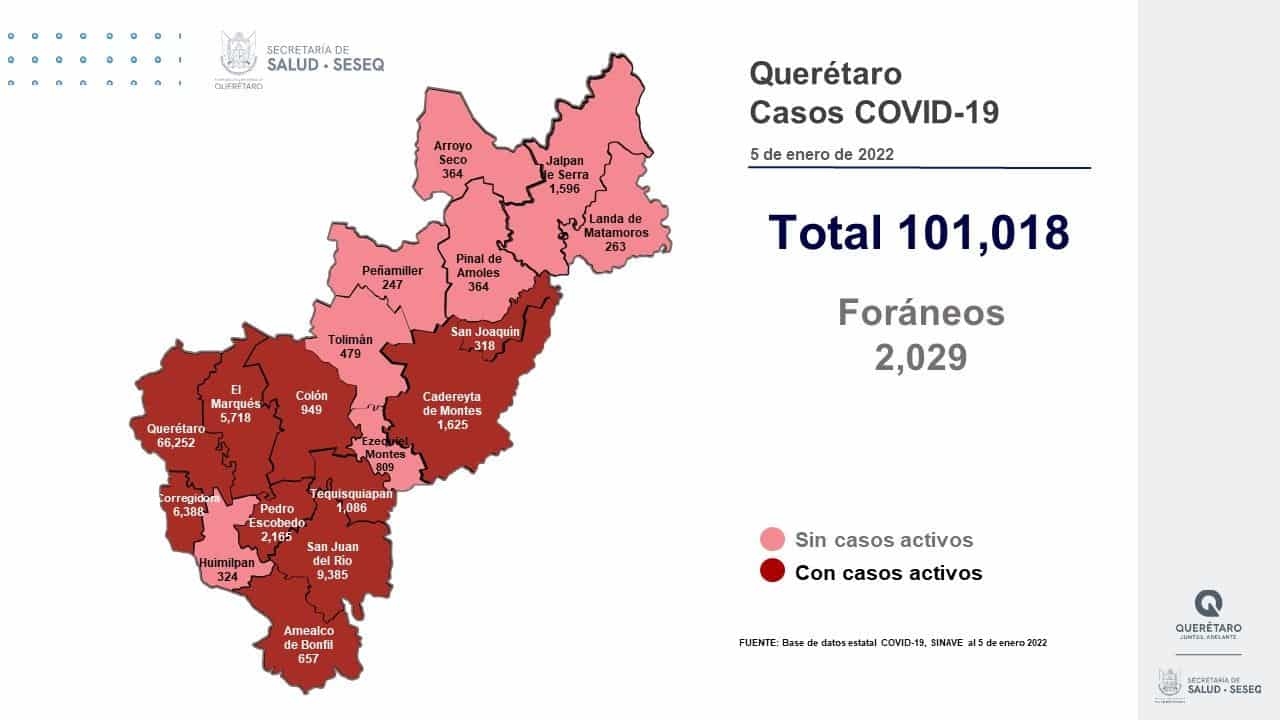 El estado de Querétaro rebasó los 101 mil contagios acumulados de COVID-19. Foto: Especial