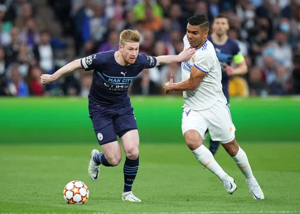 Kevin De Bruyne, fundamental en el partido de ida y en la serie ante el Atleti, fue la llave de Guardiola para buscar la portería rival