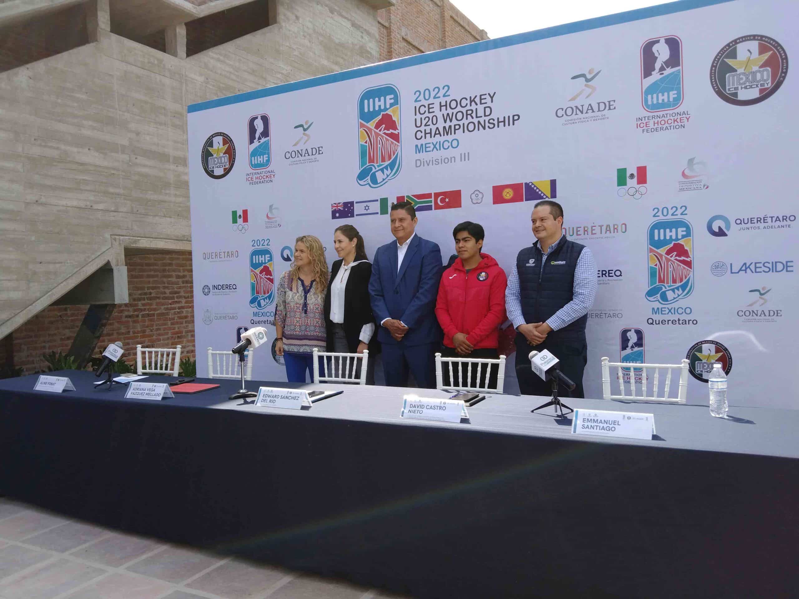 Fue anunciado el Campeonato Mundial de hockey sobre hielo Sub-20 en Querétaro. Foto: Irma Caballero