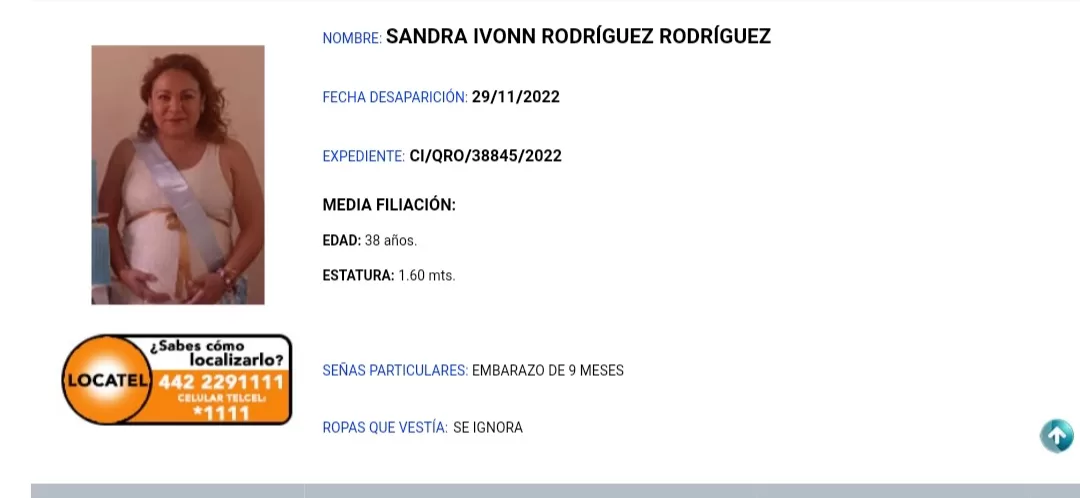 Familiares de Sandra Ivonn Rodríguez, con nueve meses de embarazo, solicitaron a las autoridades que agilicen las labores de búsqueda