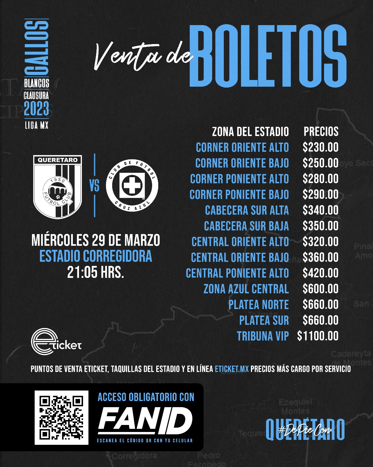 Los boletos de Gallos vs Cruz Azul ya están a la venta