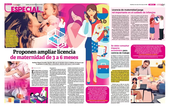 Proponen ampliar las licencias de maternidad en el estado de Querétaro