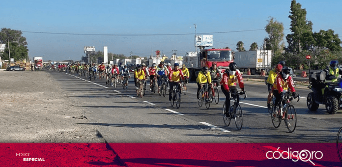 Un contingente de aproximadamente mil ciclistas se dio cita en el Templo de la Congregación, en la ciudad de Querétaro, para dar inicio a su recorrido rumbo al Cerro del Tepeyac