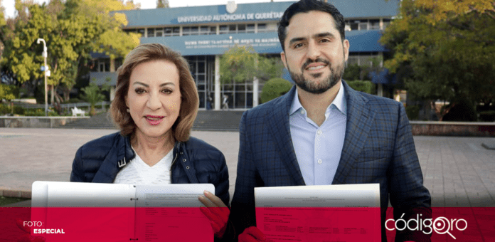 Guadalupe Murguía y Agustín Dorantes presentaron, ante la rectora Silvia Amaya, su declaración 
