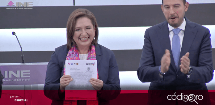 Xóchitl Gálvez se registró ante el INE como candidata a la Presidencia de la República por la coalición “Fuerza y Corazón por México”