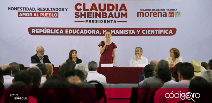 La candidata presidencial de Morena-PT-PVEM, Claudia Sheinbaum, presentó sus propuestas en materia educativa. Foto: Especial