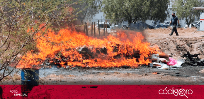 La FGR incineró más de 153 kilogramos de drogas en el estado de Querétaro. Foto: Especial