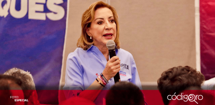 La candidata del PAN-PRI-PRD, Guadalupe Murguía, resaltó los apoyos para las mujeres. Foto: Especial