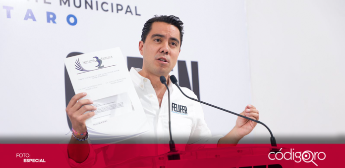 El candidato común del PAN-PRI-PRD a la presidencia municipal de Querétaro, Felifer Macías, presentó sus propuestas en inclusión digital. Foto: Especial