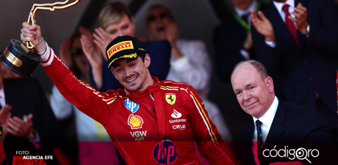 El piloto de Ferrari, Charles Leclerc, ganó el Gran Premio de Mónaco desde la pole position. Foto: Agencia EFE