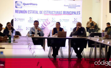 La lideresa estatal del PAN en Querétaro, Leonor Mejía, se reunió con dirigentes municipales. Foto: Especial