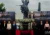 El alcalde de Querétaro, Luis Nava, acompañado de su esposa Arahí Domínguez, encabezó la Guardia en Honor a Santiago Apóstol, en el marco del 493 aniversario de la fundación de la ciudad