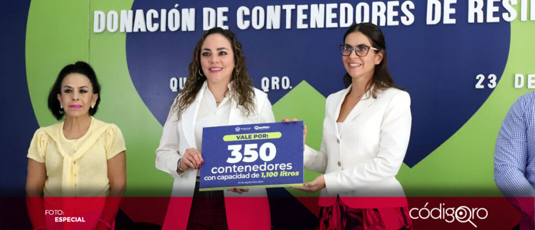 Con el objetivo de reforzar las estrategias de limpieza y responsabilidad social entre el comercio establecido, la Secretaría de Servicios Públicos Municipales de Querétaro donó 350 contenedores de residuos sólidos a la Canaco